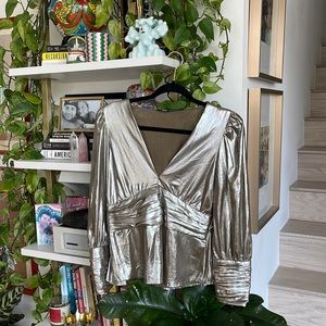 Zara metallic blouse